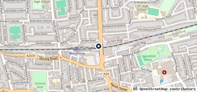 Map showing the location of Central Auto Repair Services