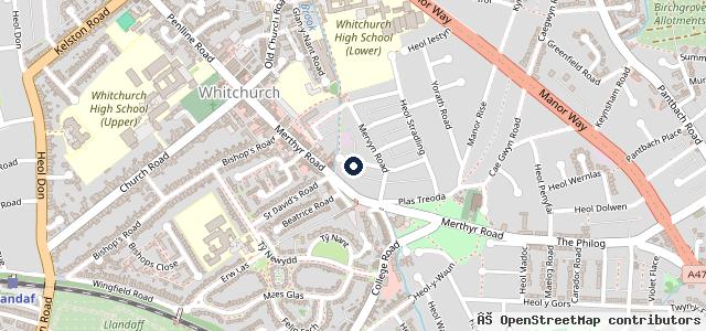 Map showing the location of Whitchurch MOT & Service Centre