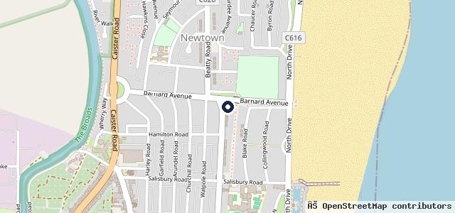 Map showing the location of North Denes Garage