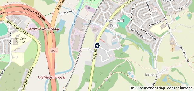 Map showing the location of JA Taylor Ford | Rawtenstall