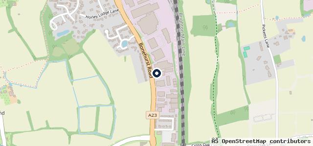 Map showing the location of Vines of Redhill BMW