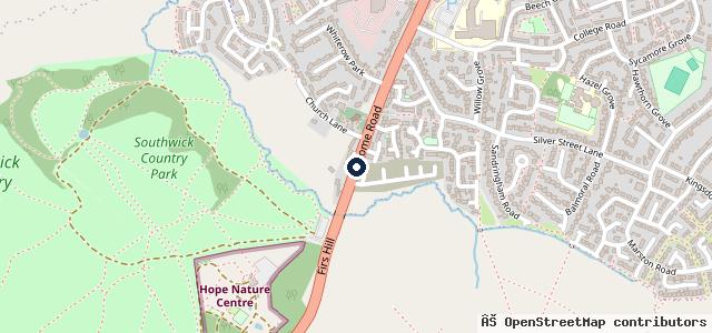 Map showing the location of Southwick Car Centre