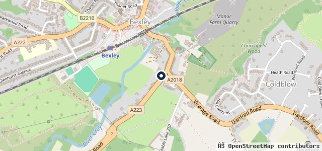 Map showing the location of Bexley Garage