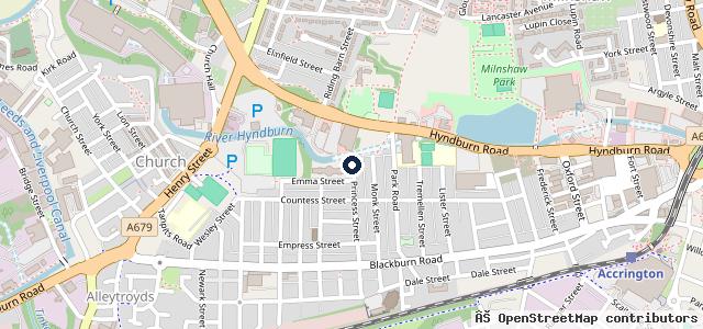 Map showing the location of Princess Street Garage Accrington Ltd