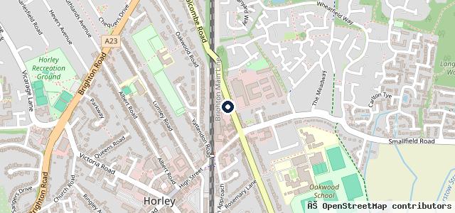 Map showing the location of Horley MOT Centre ltd