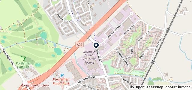 Map showing the location of CT Garage Services Portlethen