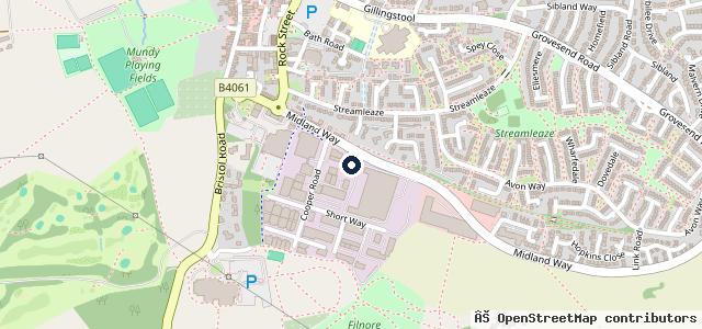 Map showing the location of Thornbury MOT Centre