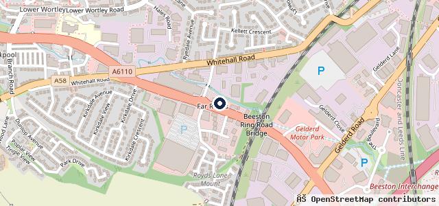 Map showing the location of Panesar Motors Leeds