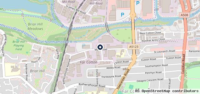 Map showing the location of In Town Automotive Northampton