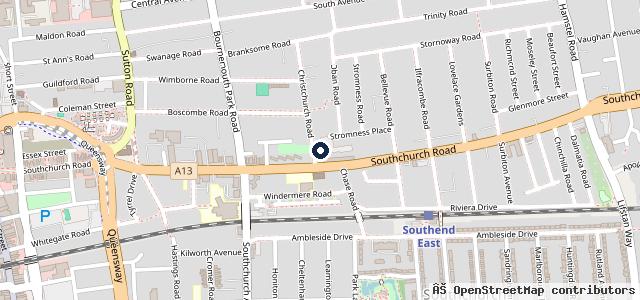 Map showing the location of Christchurch Service Station | Southend-on-Sea