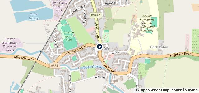 Map showing the location of Central Garage Croston