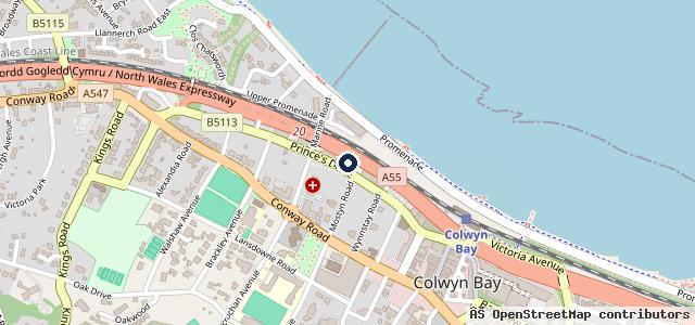 Map showing the location of Princes Drive Service Station