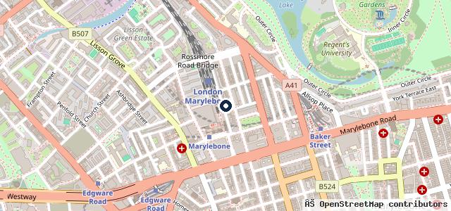 Map showing the location of Marylebone Car Centre