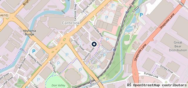 Map showing the location of ATS Euromaster Sheffield