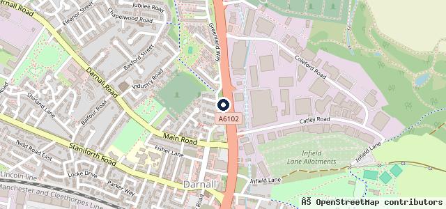 Map showing the location of Sheffield Auto Centre