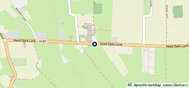 Map showing the location of Head Dyke Garage