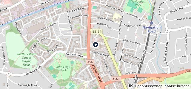 Map showing the location of Group 1 Volkswagen Altrincham