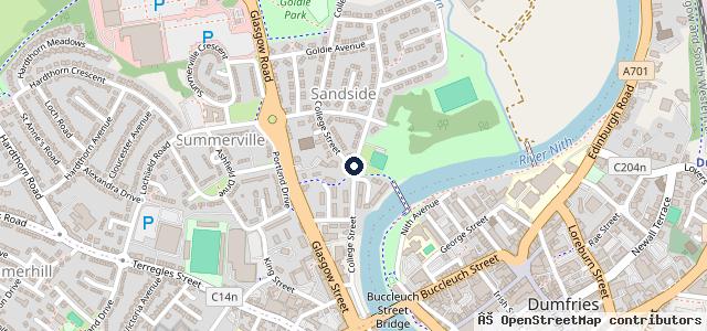 Map showing the location of Huntly's Garage