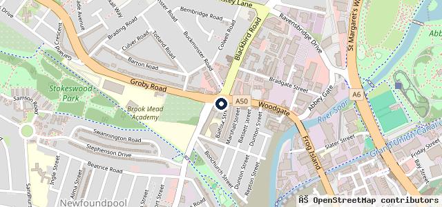 Map showing the location of Five star car wash