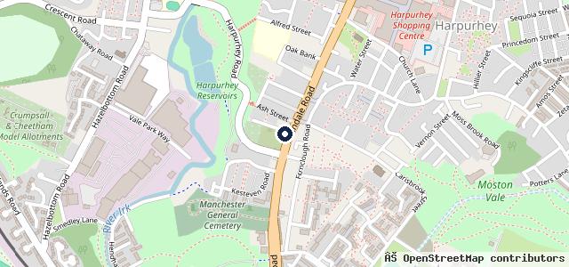 Map showing the location of Manchester Car Wash