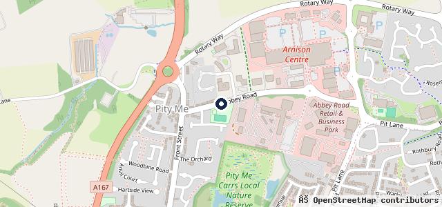 Map showing the location of Vertu Honda Durham | Durham