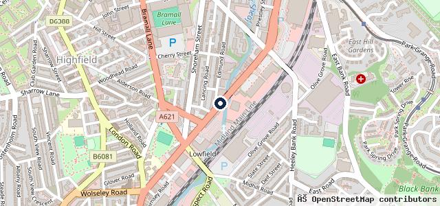Map showing the location of Sheffield Cash 4 Cars