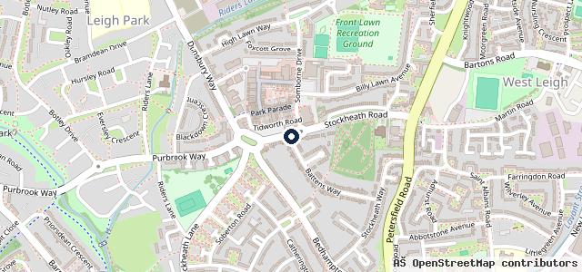 Map showing the location of Leigh Park Service Station