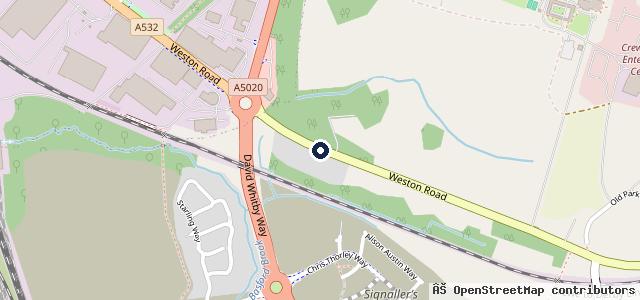Map showing the location of Honda Crewe Service Centre