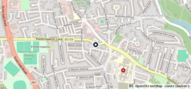 Map showing the location of Leeds Tyres