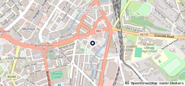 Map showing the location of The Garage, Sheffield | Sheffield
