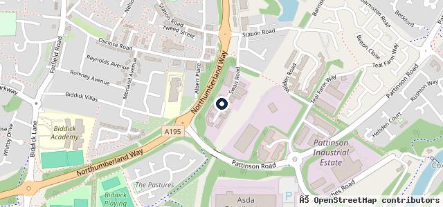 Map showing the location of Washington Service Centre