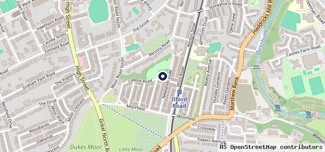 Map showing the location of North Jesmond Garage