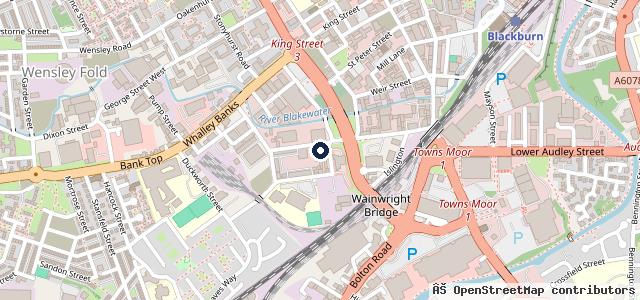 Map showing the location of Blackburn Tyres & MOT Centre