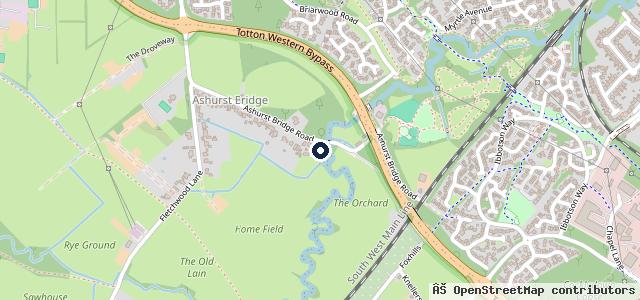 Map showing the location of Ashurst Bridge