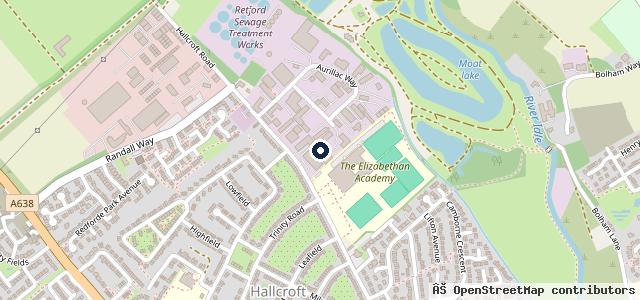 Map showing the location of Hallcroft Service Centre