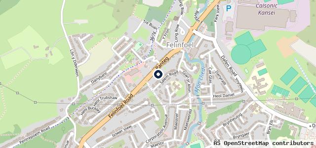 Map showing the location of Freds Garage