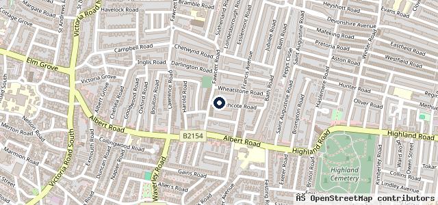 Map showing the location of Staple Garage | Southsea