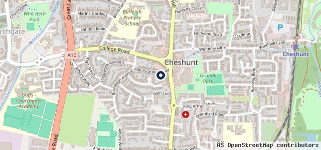 Map showing the location of Albury Repair Works | Cheshunt