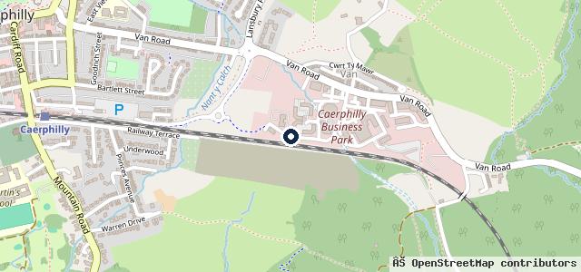 Map showing the location of Caerphilly MOT Centre