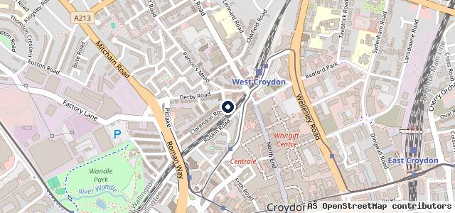 Map showing the location of Europcar London Croydon