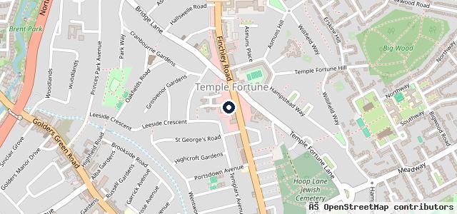 Map showing the location of Mercedes-Benz of Temple Fortune
