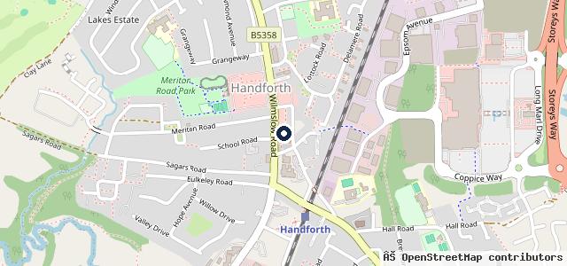 Map showing the location of Handforth Garage