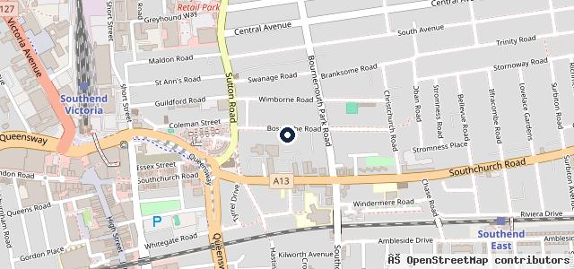 Map showing the location of Southend Motor