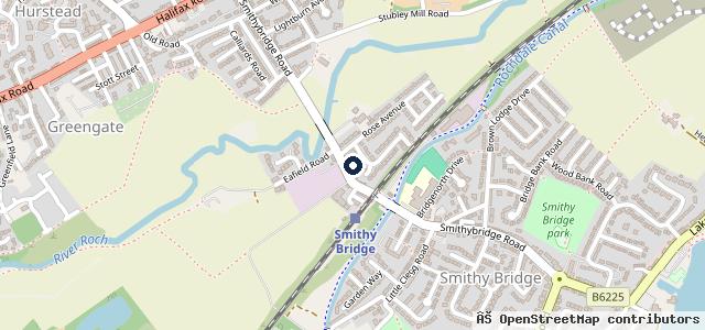 Map showing the location of Smithy Bridge