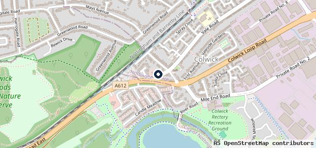 Map showing the location of Archer's Of Colwick