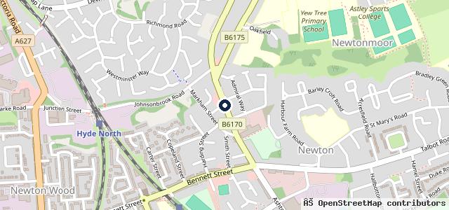 Map showing the location of J H R Motoring