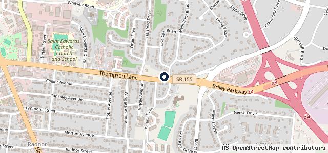 Map showing the location of Thompson Lane Auto Care