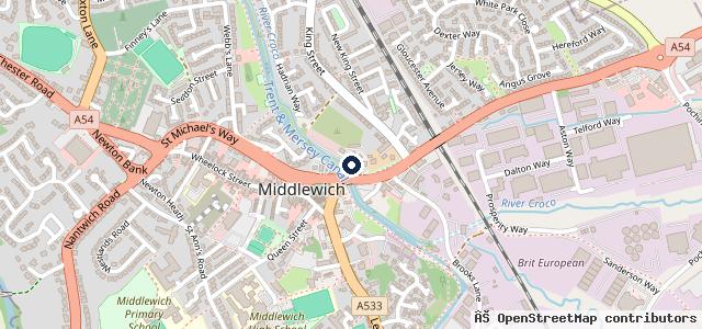 Map showing the location of Town Bridge Motors