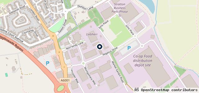 Map showing the location of Bosch Car Service - ASG Biggleswade