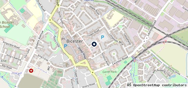Map showing the location of Bicester Tyre & Exhaust Centre Ltd